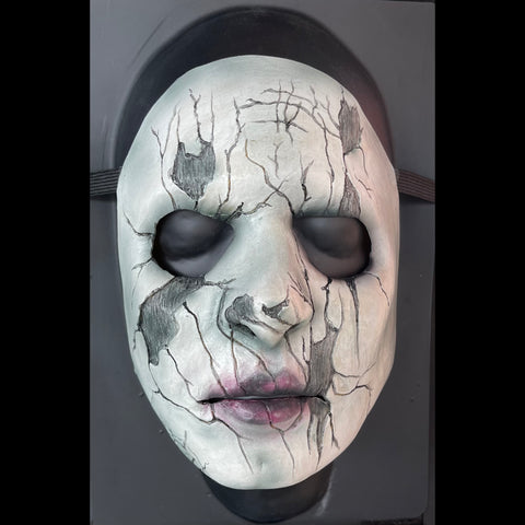 Cracked Latex Mask Black & White-in stock