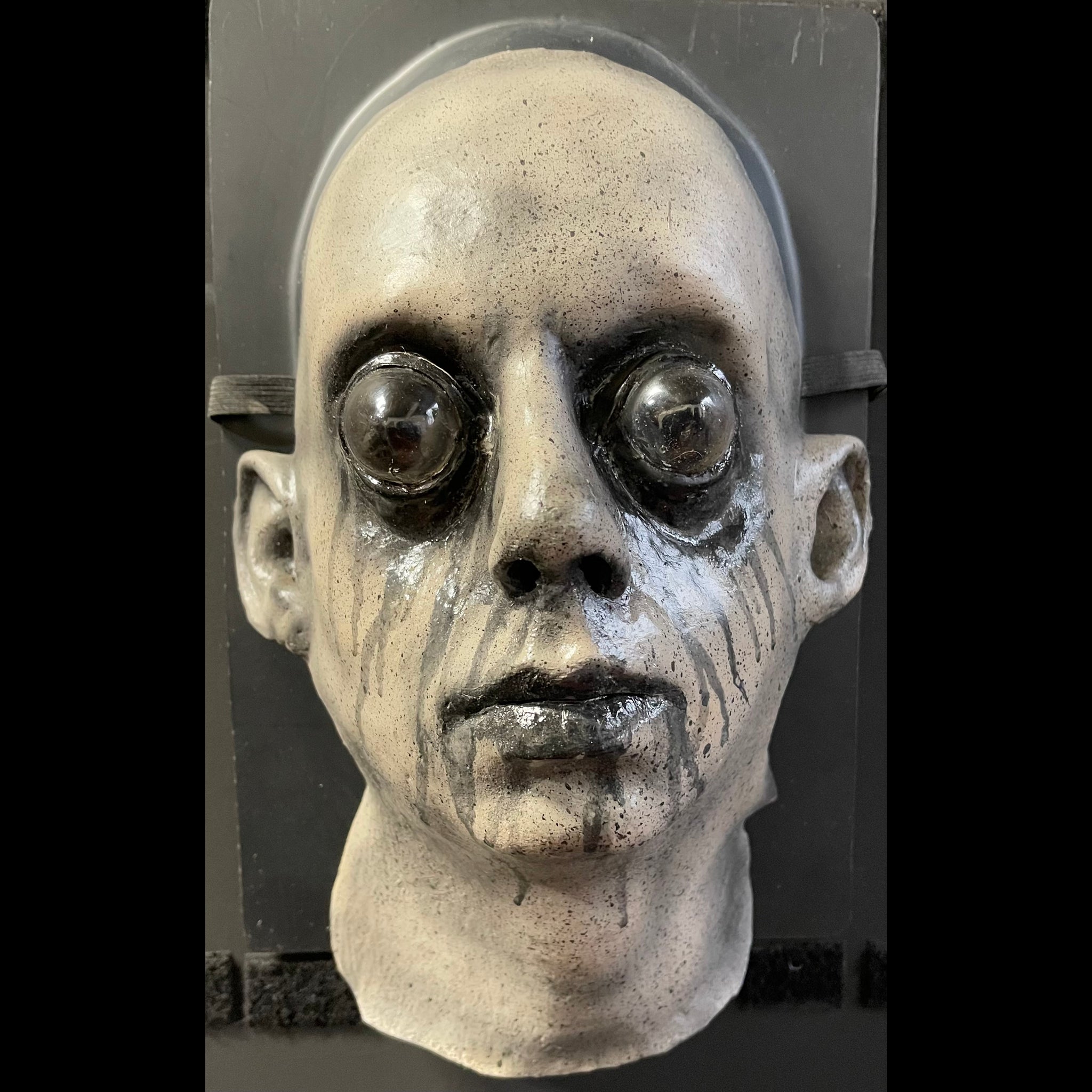 Human Face Latex Mask Long Neck Grey-in stock