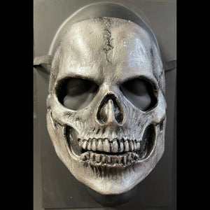 Skull Latex Mask Metalic Silver-in stock